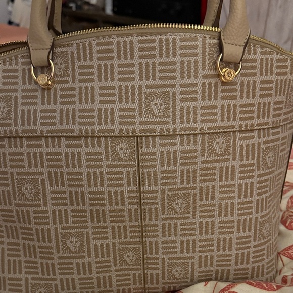 Anne Klein Tan Geometric Satchel - Picture 3 of 6